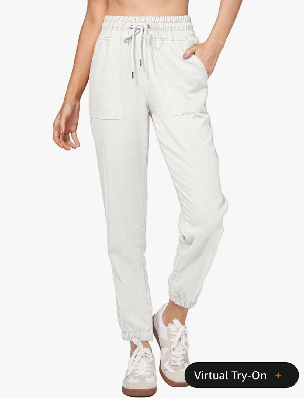 Willit | Lightweight Linen Jogger Pants | White | Women’s S